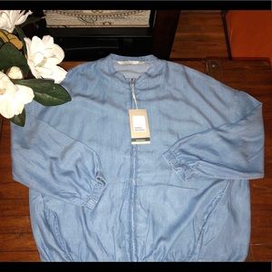 Zara Lightweight Denim Bomber Sz XS